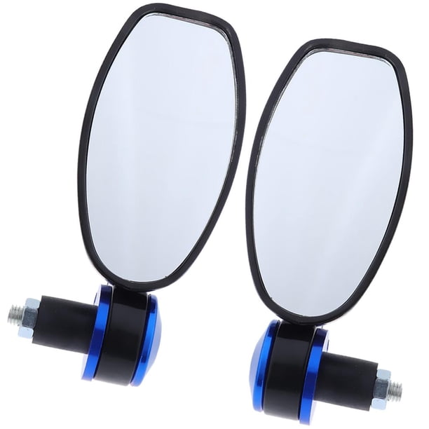 1 Par de Espejos Retrovisores terales Universales para Motocicletas Chopper ATV Scooters - Azul + negro Yotijar Espejos retrovisores laterales de la carrera