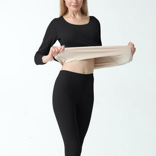 Women Soft Thermal Underwear Long Johns Base Layer Ski Wear Top & Bottom  Set US 