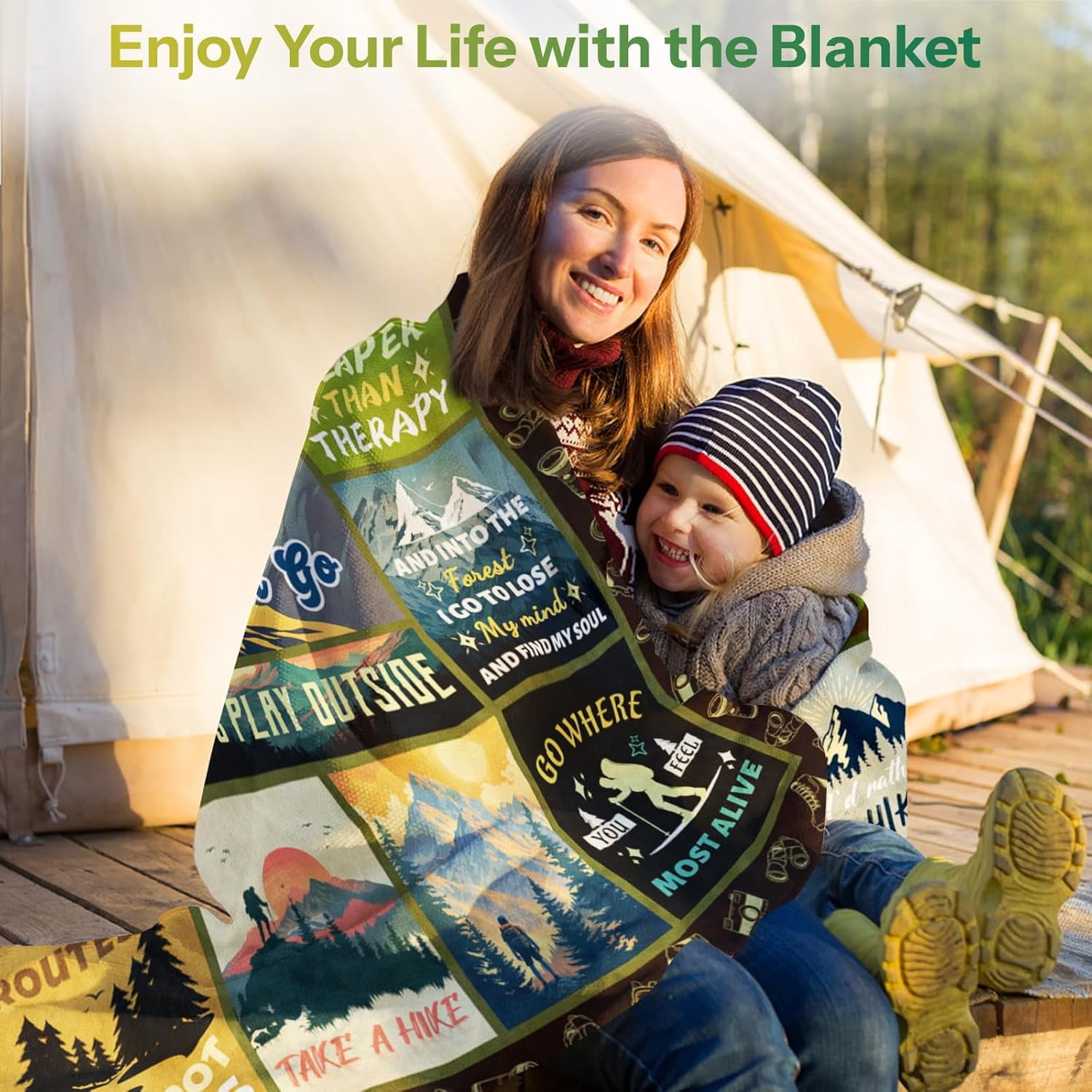 Hiking Gifts for Women, Gifts for Hikers, Hiking Gifts for Men, Hiking Gear for Women, Hiking Blanket for Women, Hiking Lovers Gifts on Birthday Christmas Thanksgiving