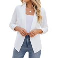 thumbnail image 1 of Women Slim Fit Wear to Work White Blazer Jacket Coat (L, White), 1 of 4