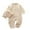 Beige, variant on QUOTAY Baby Boy Long Sleeve Jumpsuit Button Down Shirt Romper Fall with Hat Beige,0-3 Months