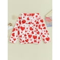thumbnail image 4 of Bagilaanoe Little Girls Hooded Jacket Toddler Heart Print Long Sleeve Sweatshirt 3T 4T 5T 6T 7T 8T Kids Fall Casual Outwear, 4 of 9