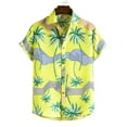 thumbnail image 2 of Leesechin Men's Hawaiian Shirts Big and Tall Party Shirts Short Sleeves Printed Button Down Summer Beach Shirts Tops on Clearance, 2 of 9