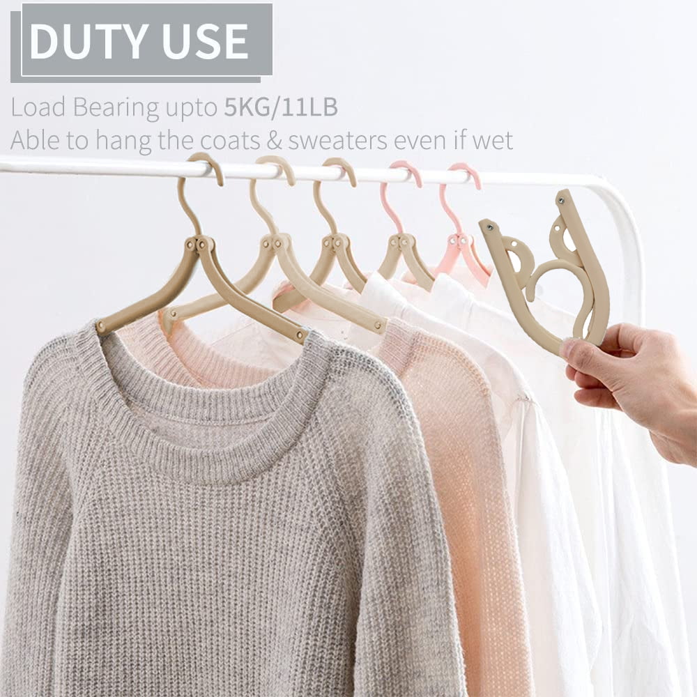 Retractable Portable Travel Hangers 3 Pcs, Aluminum Alloy Foldable Travel  Hangers for Clothes, Lightweight Collapsible Coat Hanger for Traveling