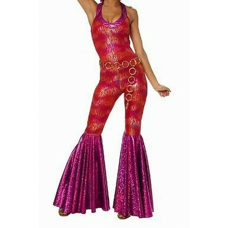 70's Foxy Lady Hippie Mod Fancy Dress Hens Party Womens Halloween Costume S-L