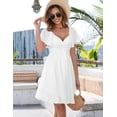 thumbnail image 4 of Vestido corto Florboom con nudo frontal y escote corazón, blanco - L, 4 of 6