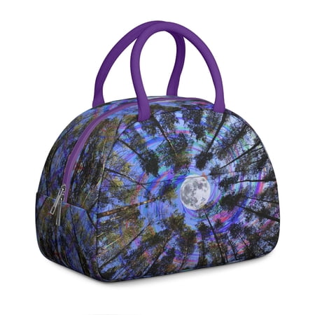 Boho Lunch Box Bag for Women Ethnic Style Reusable Thermal Tote with Soft Handles Leakproof Cooler for Work or School Snacks