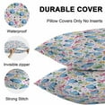 thumbnail image 6 of Outdoor Waterproof Pillow Covers Pack of 2, Summer Ocean Shell Starfish Conch White Background Decorative Throw Pillowcases Cushion Covers for Garden Patio Tent Sofa Couch, 18x18 inch, 6 of 8