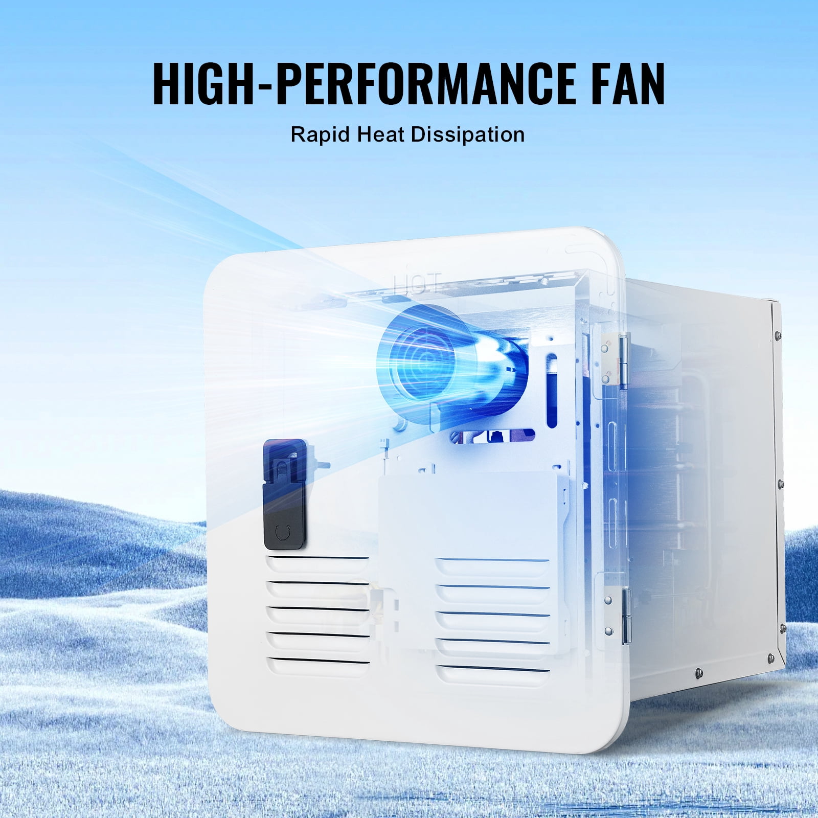 KFFKFF Tankless Water Heater for RV, Immediate Hot Water Supply with 15 x 15 inches White Door and Remote Control, 55000BTU Enhanced Comfort Level, Perfect for Regular Use by RV Families