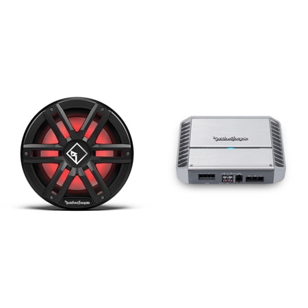 Rockford M2D2-10SB-G2 10 Color Optix Sealed marine sub DVC (2Ω) with PM500X1BD 500 Watt Mono Marine Amplifier