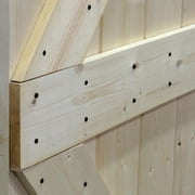 CALHOME 36 in. x 84 in. Unfinished Knotty Pine K Shape Sliding Interior Barn Door Slab