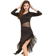 thumbnail image 4 of Womens Knee Length Asymmetric Fringe Salsa Cha-Cha Latin Dance Dresses, 4 of 4