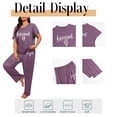thumbnail image 5 of Musefolio Women's Pajama Sets Summer Short Sleeve Round Neck Comfort Fit Checkered Print Casual Sleepwear 1X-5X, 5 of 8