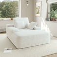 thumbnail image 6 of Sdorens Oversized Chaise Lounge Chair Indoor,Upholstered Sofa Bed with Throw Pillows and Armrests,White Couches for Living Room,Bedroom,White,Corduroy, 6 of 15