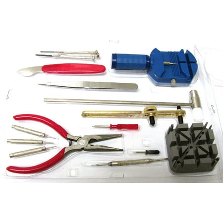 - CableVantage 16pcs Watch Repair Tools Set Kit Back Opener Band Pin Strap Link Remover Battery Changer Watchmaker with Hammer Screwdrivers Wrench Cutter for Men Women Kids Wristwatch