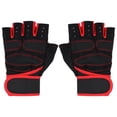 thumbnail image 4 of Levantamiento de pesas Guantes de gimnasio Entrenamiento Fitness Muñequera Entrenamiento Ejercicio Deportes (Rojo L), 4 of 8