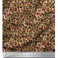 thumbnail image 1 of Soimoi Brown Viscose Chiffon Fabric Leopard Animal Skin Printed Craft Fabric by the Yard 42 Inch Wide, 1 of 3