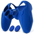 thumbnail image 2 of PlayVital Silicone Grip Skin for ps5 Controller - Anti-Slip|Premium Silicone Material Futuristic CyberMech Design|Compatible with ps5 Official Charging Dock - Blue, 2 of 9