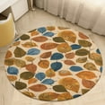 thumbnail image 4 of Autumn Harvest Maple Leaves Thanksgiving Round Rugs -Washable Non-Slip Small Round Area Rug Throw Soft Circle Rugs for Bedroom, Modern Print Indoor Carpet for Entryway Sofa Living Room, 4 of 6