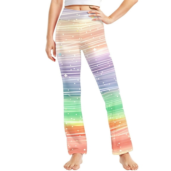 Bnwani Toddler Leggings for Girls Fashion High Waist Elasticity Straight Cute Sweet Printed Yellow