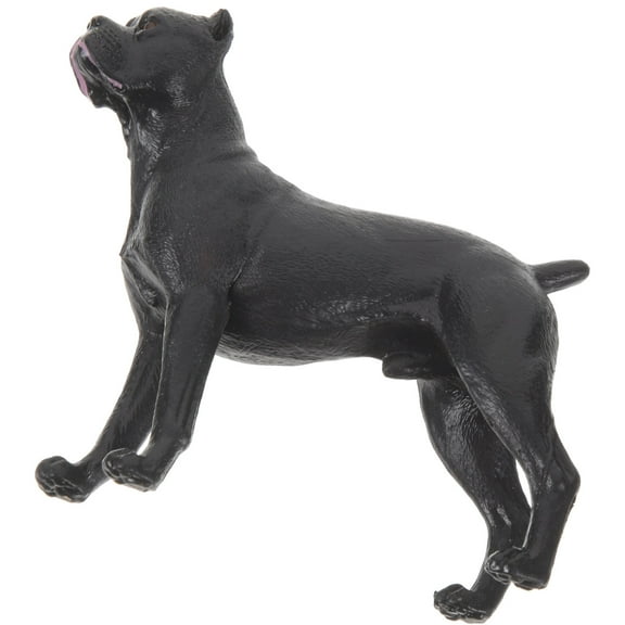 Masteelf Lifelike Simulation Dog Figure for Decoration Made of Plastic Black Color Fits Kids Room or Home Decor 4.5 Inches