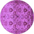 thumbnail image 1 of Ahgly Company Indoor Round Oriental Purple Industrial Area Rugs, 3' Round, 1 of 4