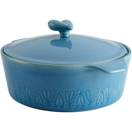 - Ayesha Curry Stoneware Round Casserole, 2.5-Quart, Twilight Teal