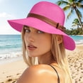 thumbnail image 7 of Sun Hats for Women Wide Brim Packable Summer Hat UV Protection Outdoor Fashion Beach Travel Cap (Free Size, Hot Pink), 7 of 7