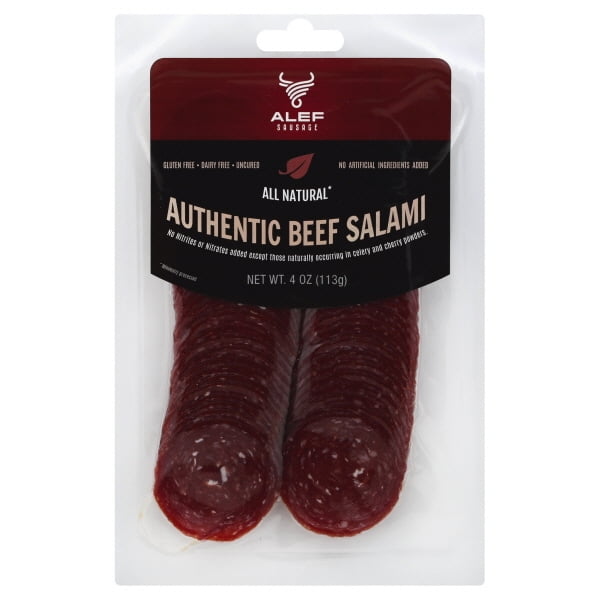 Uncured All Natural Authentic Beef Dry Salami (3 packages 4 oz. each