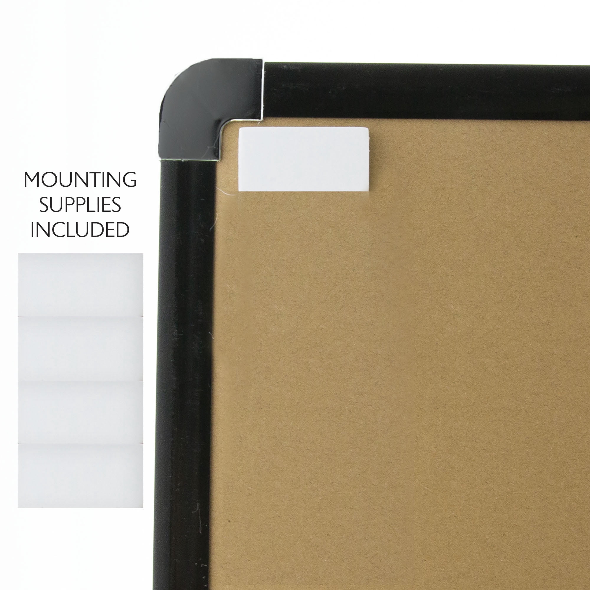 BAZIC Magnetic Dry Erase Board Black Cork Framed 17" X 23", Whiteboard Marker Magnets, 6-Pack