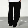thumbnail image 6 of Men's Cargo Wide Leg Sweatpants with Pockets Classic Drawstring Waist Loose Straight Trousers, Soft Knit Casual Daily Sports Pants Black M, 6 of 8