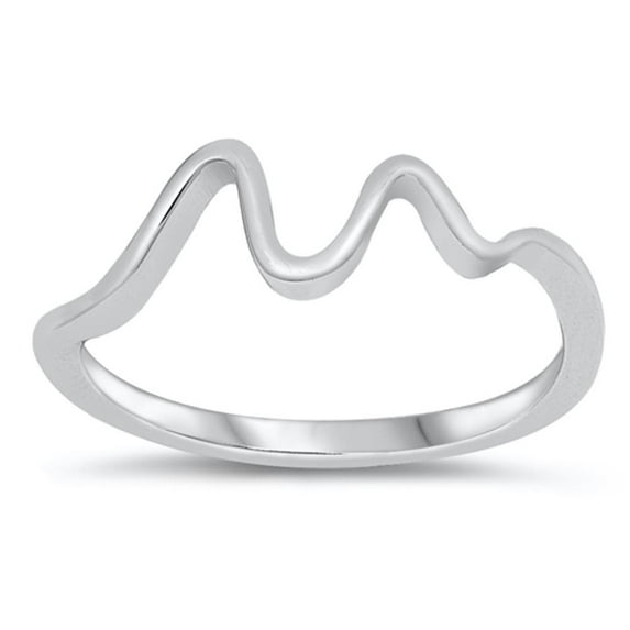 Thin Swirl Wave Ocean Tide Promise Ring .925 Sterling Silver Band Jewelry Female Male Unisex Size 5