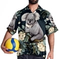 thumbnail image 4 of Koala Men's Short Sleeve Shirts, Casual, Printed, Button Down, Beach Shirt - Spread Collar Tops for Summer Beach Fun, 4 of 6