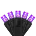 thumbnail image 2 of Set of 70 Purple LED Mini Halloween Lights 4" Spacing, 24', Black Wire Home Party Decoration Indoor Outdoor String Lights Set, 2 of 6