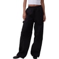 thumbnail image 1 of Cotton On Womens Quinn Straight Leg Cargo Casual Pants, black, 12, 1 of 1