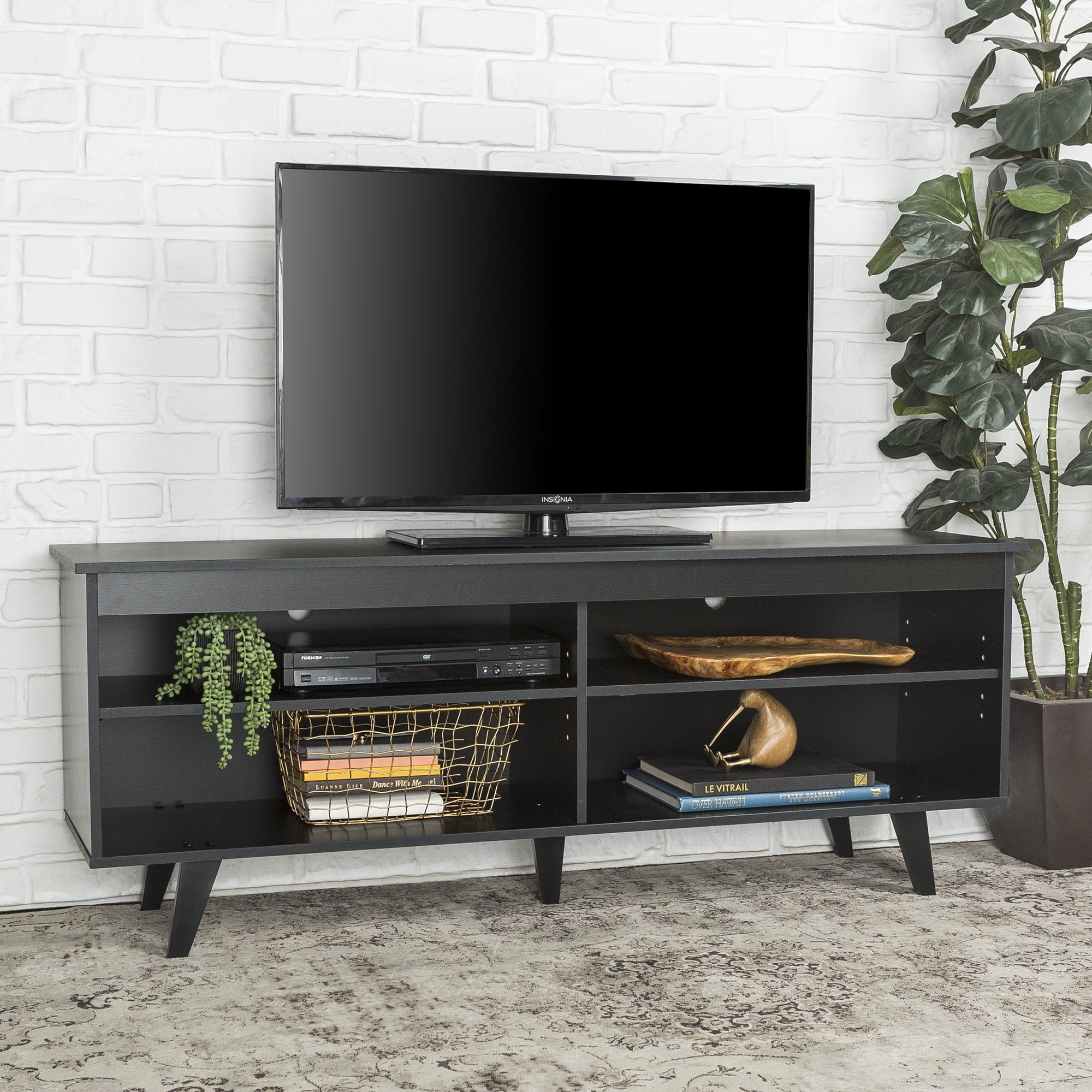 Manor Park Mid Century Modern Tv Stand Console For S Up To 64 Black