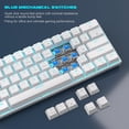 thumbnail image 4 of 60 Percent Mechanical Gaming Keyboard, White Gaming Keyboard with Blue Switches, Detachable Type-C Cable 60% Mini Keyboard with Powder Blue Light for Windows/Mac/PC/Laptop - White/Blue Switches, 4 of 6