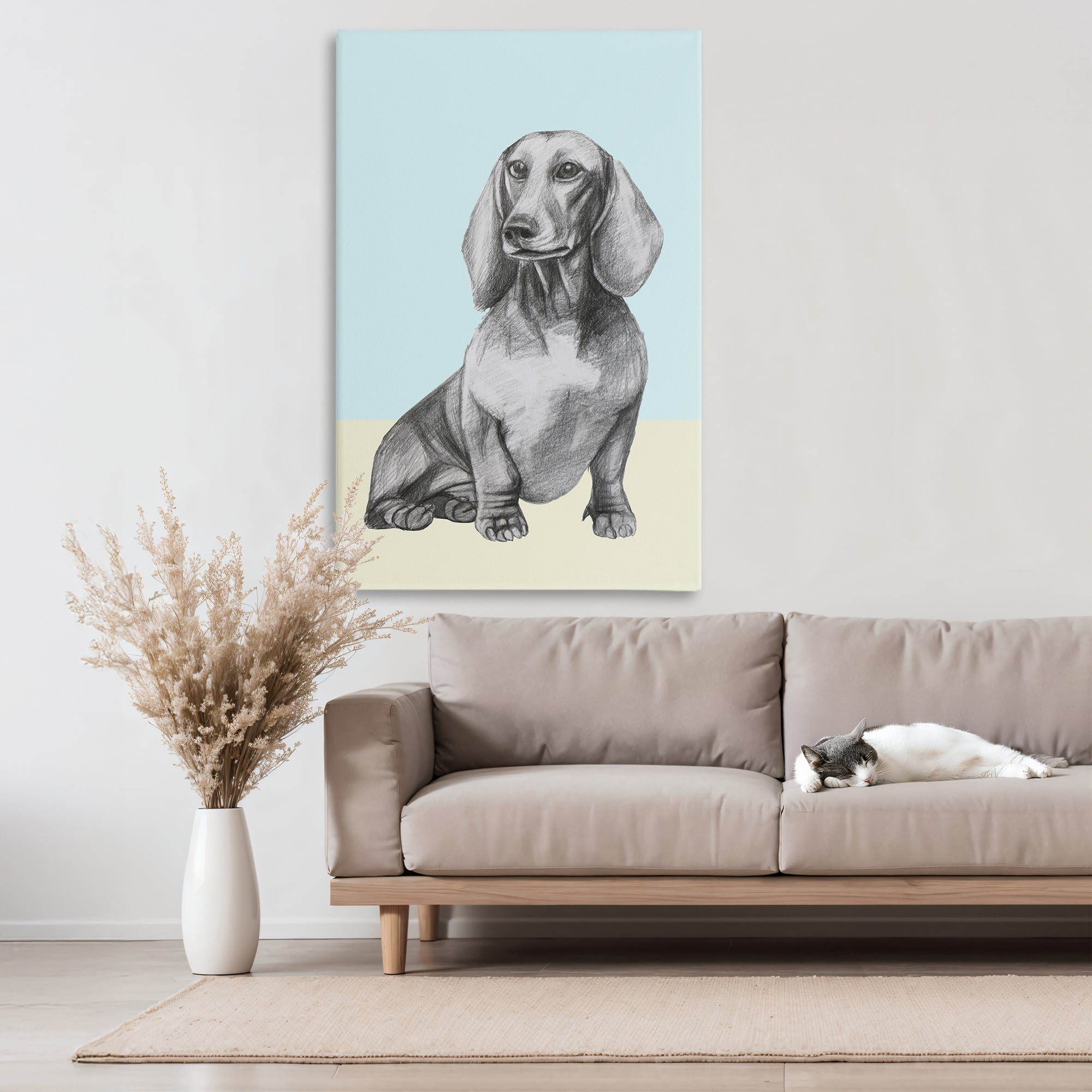 Stupell Industries Sitting Dachshund Sketch Canvas Wall Art, design by Violeta Vollmer