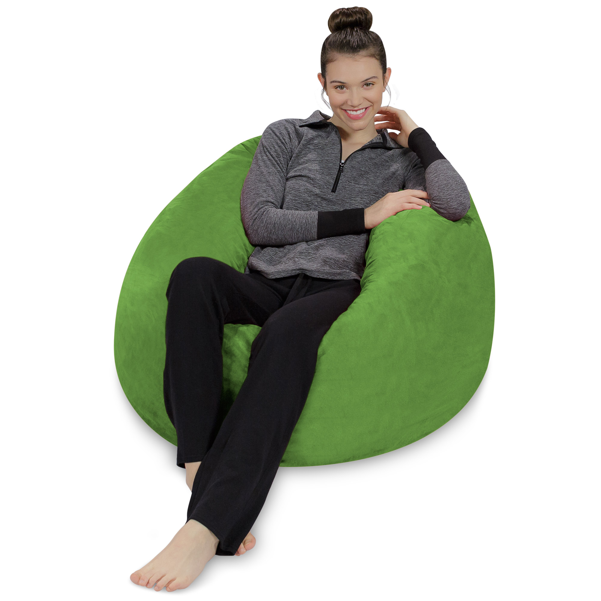 Sofa Sack Bean Bag Chair, Memory Foam Lounger with Microsuede Cover, Kids, 3 ft, Lime - image 5 of 5