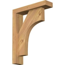 Ekena Millwork 3 1/2"W x 14"D x 18"H Westlake Block Smooth Bracket w/ Offset Brace, Western Red Cedar