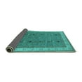 thumbnail image 2 of Ahgly Company Indoor Square Oriental Turquoise Blue Traditional Area Rugs, 8' Square, 2 of 4