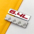 thumbnail image 4 of 2Pcs Chrome 3D Metal Engine Emblem Car Logo Side Door Trunk Emblem Racing SUV Decal Coupe V6 V8 Badge Sticker (Silver&Red,6.4L), 4 of 6