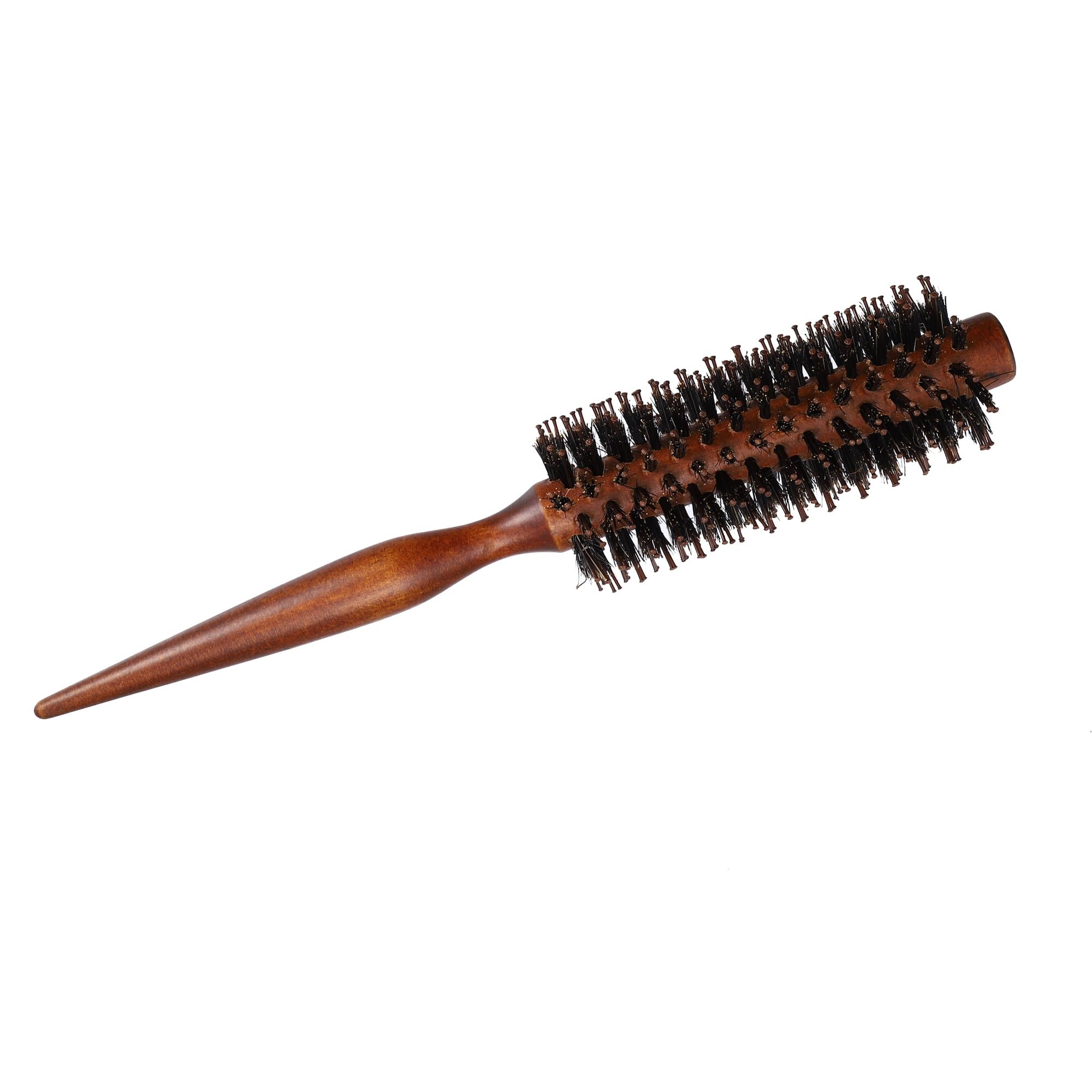 Unique Bargains Hair Round Comb Hairstyle Wavy Styling Tool Brush 1.89in Wood Brown 1.77"
