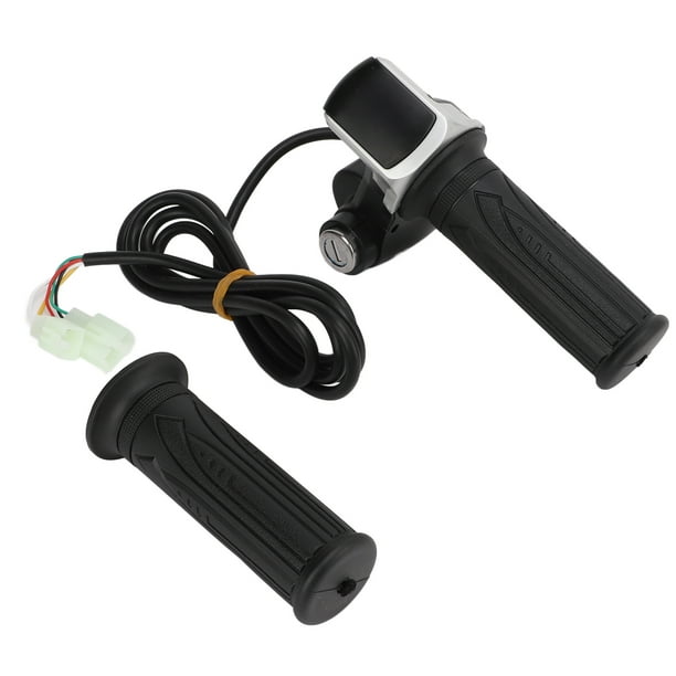 Tbest Universal Electric Bike Twist Throttle Grip 24V Power LED Display Throttle Grip With Key Power Display Throttle Grip Universal 24V Throttle