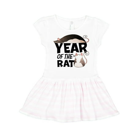 

Inktastic Year of the Rat Cute Black and White Rats Gift Toddler Girl Dress