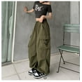 thumbnail image 3 of Pantalones anchos de cintura alta para mujer Y2K con 4 bolsillos, 3 of 7