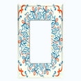 thumbnail image 5 of Metal Light Switch Plate Cover Colorful White Flower Heart Mandala Tile Pattern TIL037, 5 of 13