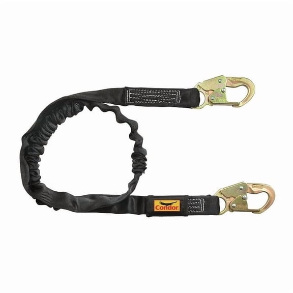 Condor Shock-Absorbing Lanyard,Black 45J289