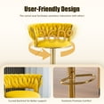 thumbnail image 2 of Villeston 360°Swivel Bar Stools Velvet Upholstered Adjustable Bar Chairs Set of 2 with Back & Footrest for Home and Kitchen,Mustard Yellow, 2 of 9