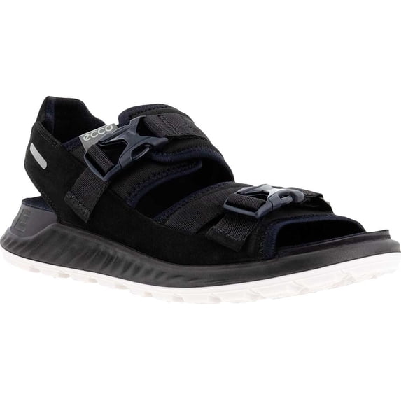 Women's ECCO Exowrap 2 Strap Buckle Sport Sandal Black/Black Textile/Leather